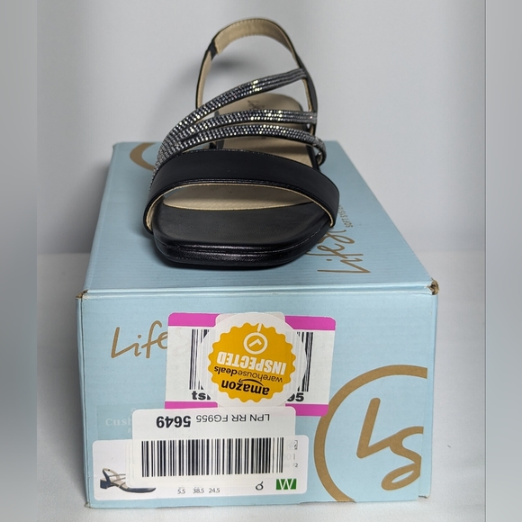 NEW Life Stride Womens Joy Sandal Rhinestone Black 8 Wide - Picture 4 of 4